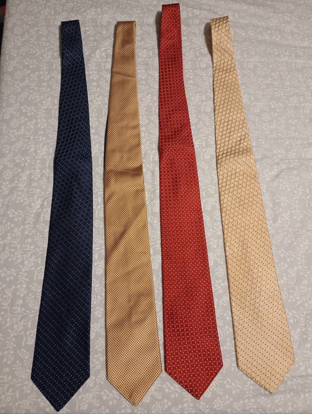Tommy Hilfiger 100% Silk Men's Ties - Set Of 4 - 3.5 Inch Width